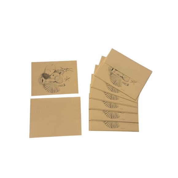 Vintage 1982 M.T. Cain Seashell Beach Coastal Note Cards with Envelopes Set of 7 - Picture 1 of 7